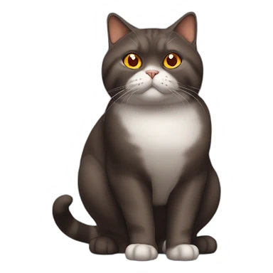 British chocolate plump cat with orange eyes sticker