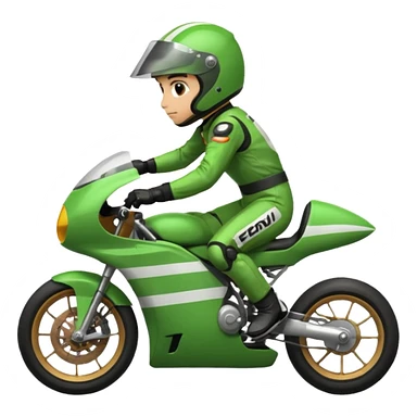 emojis.com green-motorcycle-racer- sticker