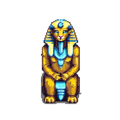 ancient sphinx, pixel art style sticker