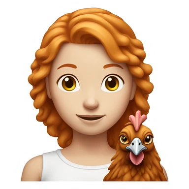 Ginger girl with a brahma hen sticker