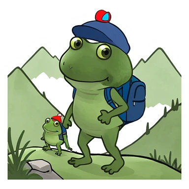hiking on mountain sticker