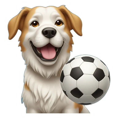 Dog playing soccer sticker