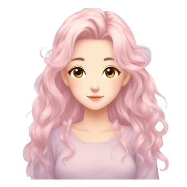 Gorgeous Beautiful Anime-Pastel-Girl with pretty hair aesthetic sticker