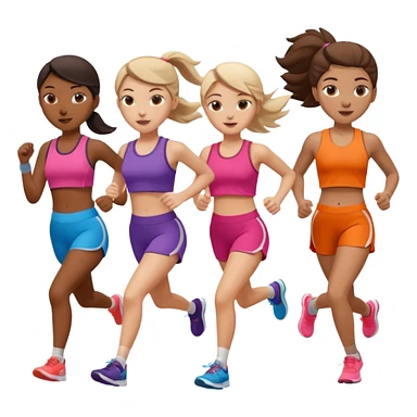 girls running together (have appropriate clothes) sticker