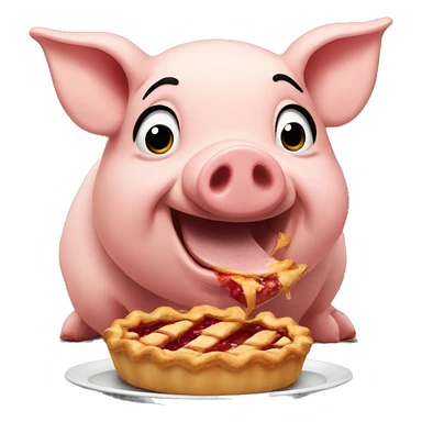 Pig eating pie sticker