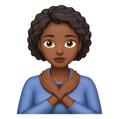 Black women with her hands crossed around her neck  sticker