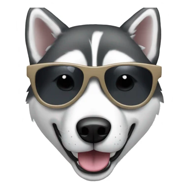 Husky wearing sunglasses sticker