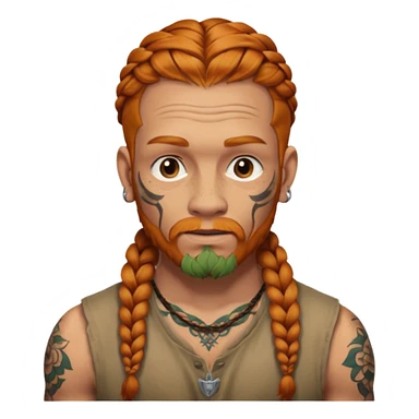 thick very hardginger braids man old very tattoed  sticker