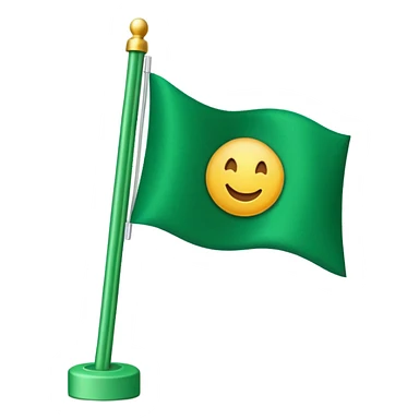 Green pole flag sticker