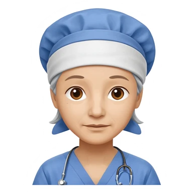 not smiling doctor with scrub cap older sticker