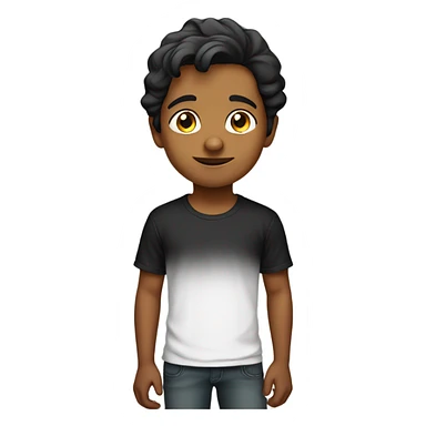 Indian boy in black t shirt with spectacular  sticker