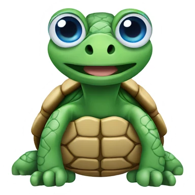 Turtle with blue eyes wearing sneakers  sticker