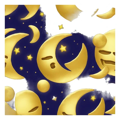 Solid gold moon sticker