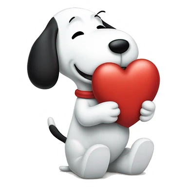 Snoopy holding heart  sticker