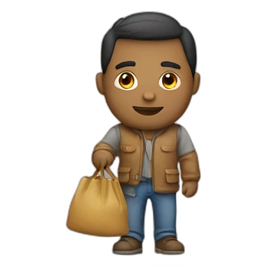 A man with a bag sticker