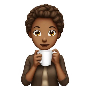 Light brown skin girl with coffee sticker