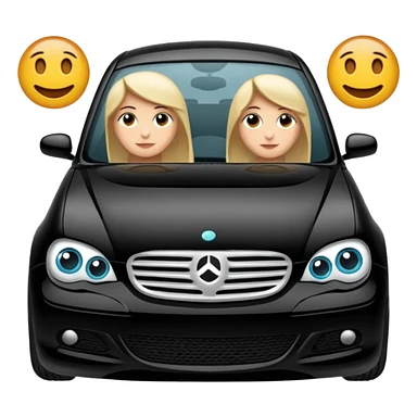 emoji stlinde olarak: siyah spoiler araba olmadan, gümüş direksiyon ve altın direksiyon yap sticker