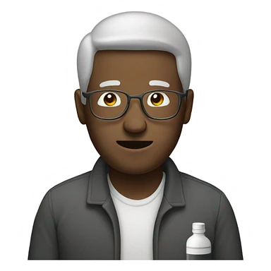 Man weighting meds sticker