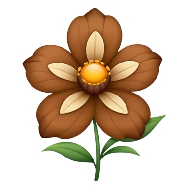 Brown flower sticker
