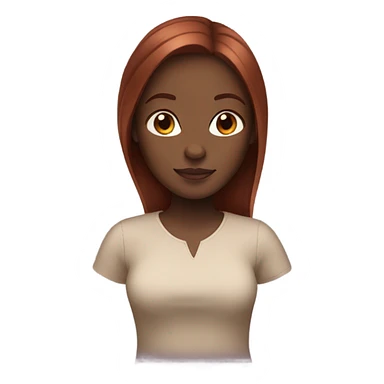 black girl with reddish brown straight hair  sticker