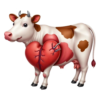 Cow heart sticker