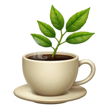  Cup of coffee with a plants sticker