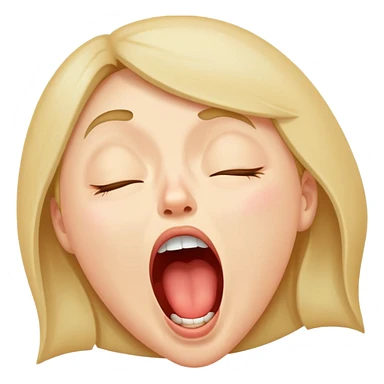 sleepy face with mouth open in a yawn sticker