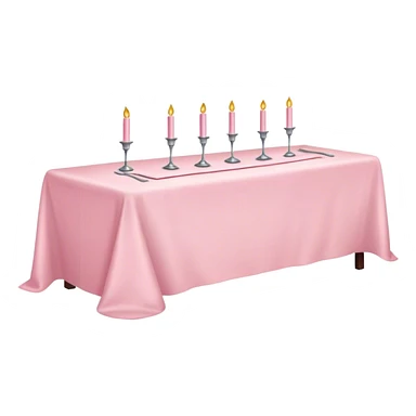 long table with light pink table cloth  sticker