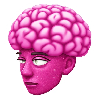 pink glittery brains sticker