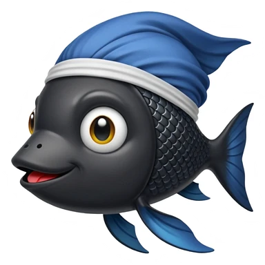 Black fish with a durag- not fully black just dark sticker