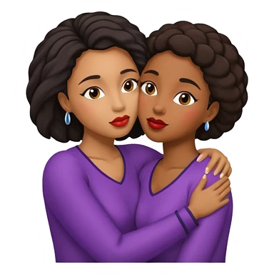 Lesbian kiss African American sticker