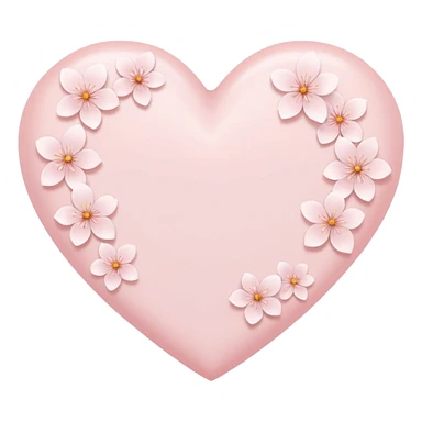 white heart emoji with subtle sakura petal texture sticker