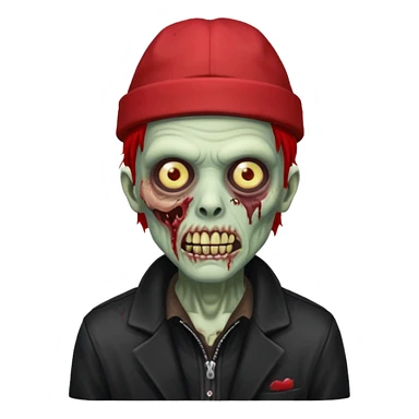 zombie in red hats black jacket sticker