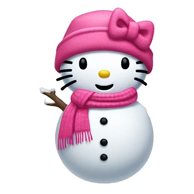 Hello kitty snow man with pink scarf sticker