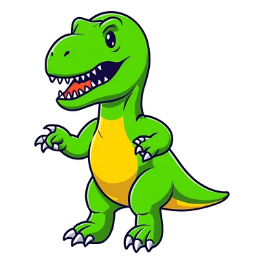 man T-Rex cartoon sticker sticker