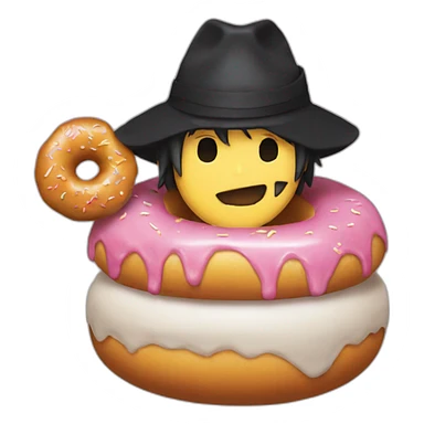 Ace de one piece en donut sticker