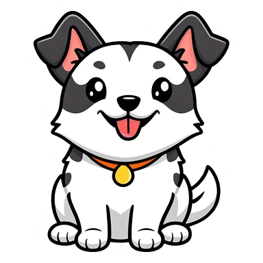 a playful dog with its tongue out sticker