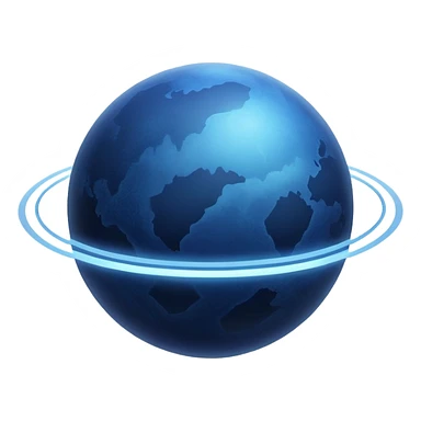 Dark blue futuristic planet with fog sticker