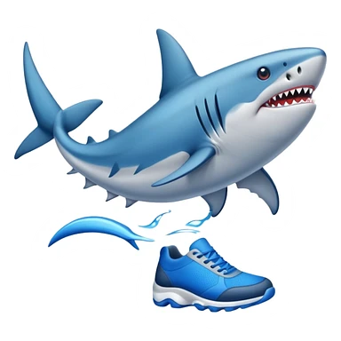 Tiburón con zapatos azules  sticker