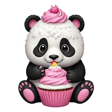 panda eating cupcake sticker