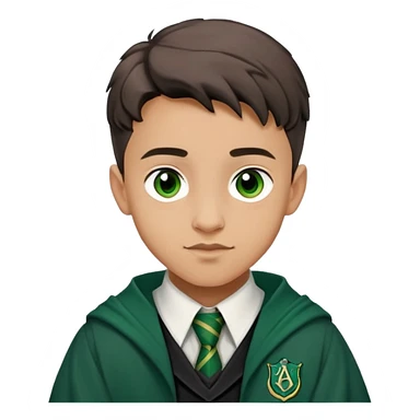 terence higgs is Graham Montague  in harry potter, wear hogwarts slytherin uniform, light skin, handsome boy sticker