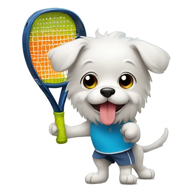 dog playing padel sticker