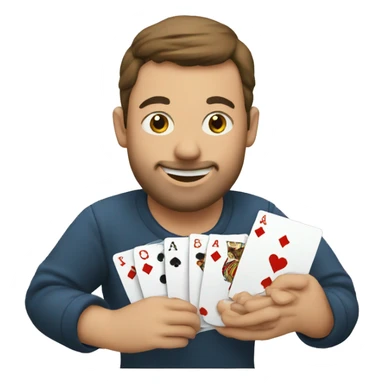 bluff while playing cards sticker
