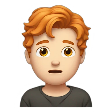 tom crossman with ginger hair crying sticker