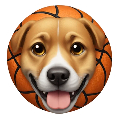 Dog with baskatball sticker