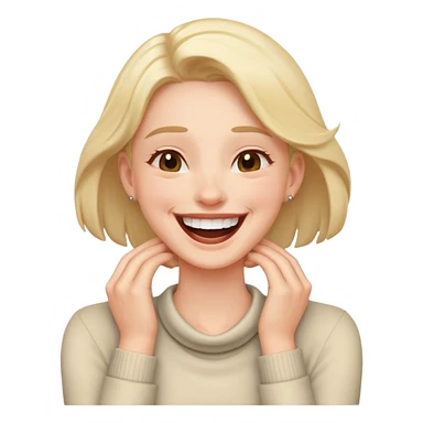 Laughing with hands on neck sticker