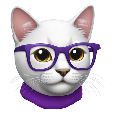 Back Cat with purple glasses sticker