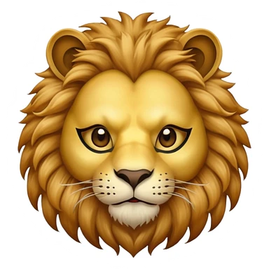 A lion face with a mask to cover his identity sticker
