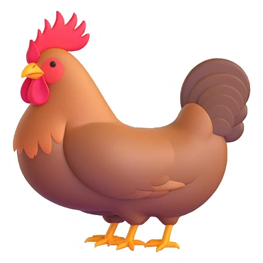 cartoonish hen with round body and visible feathers sticker
