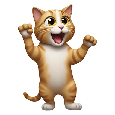 cat waving hand
 sticker